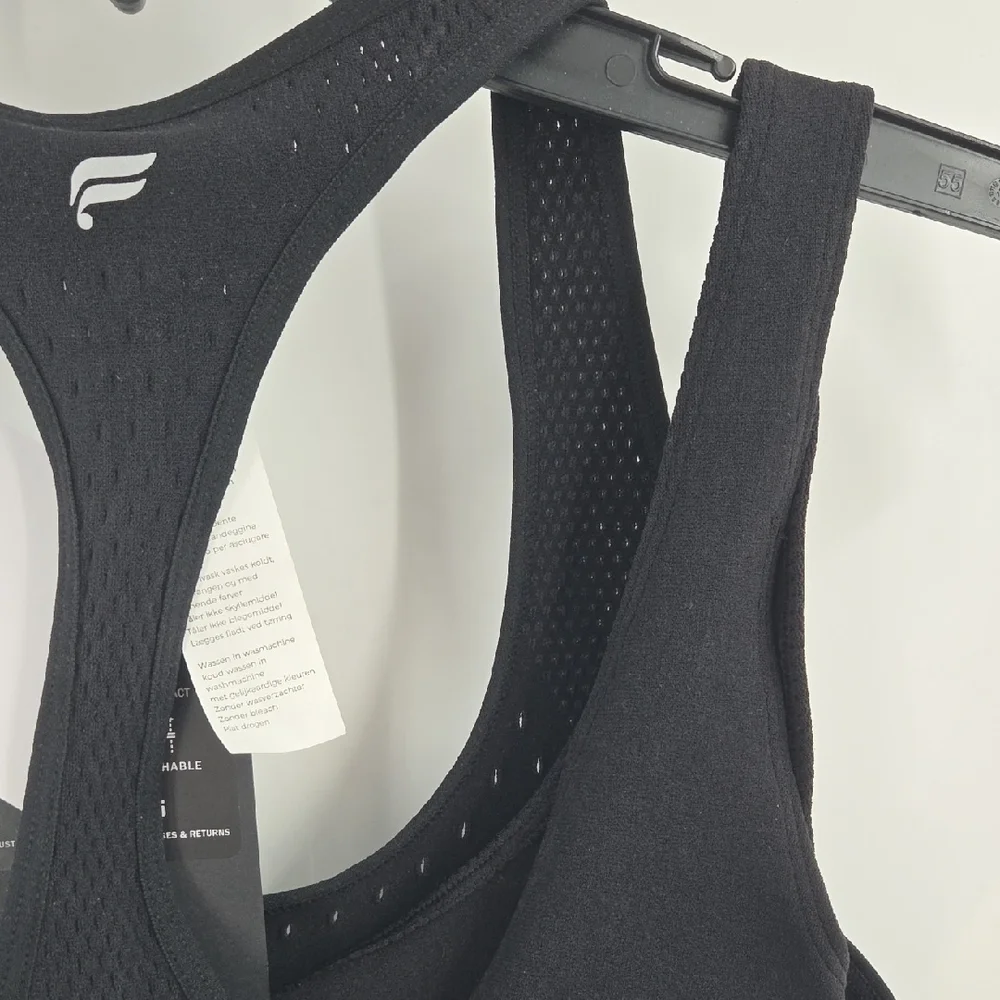 Fabletics Black Racerback Sports Bra L NWT